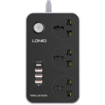 LDNIO SC3412 Power Strip 3 Socket Outlets and 3 QC 3.0 USB 38W PD20W