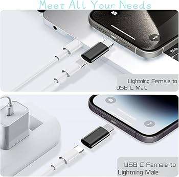 Hoco UA36D Transparent Type-C male to Lightning female Converter