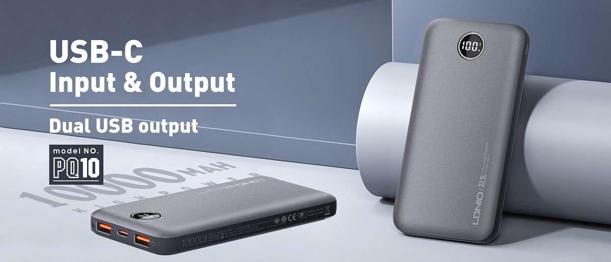 LDNIO PQ10 10000mAh Ultra Slim Led Display Power Bank