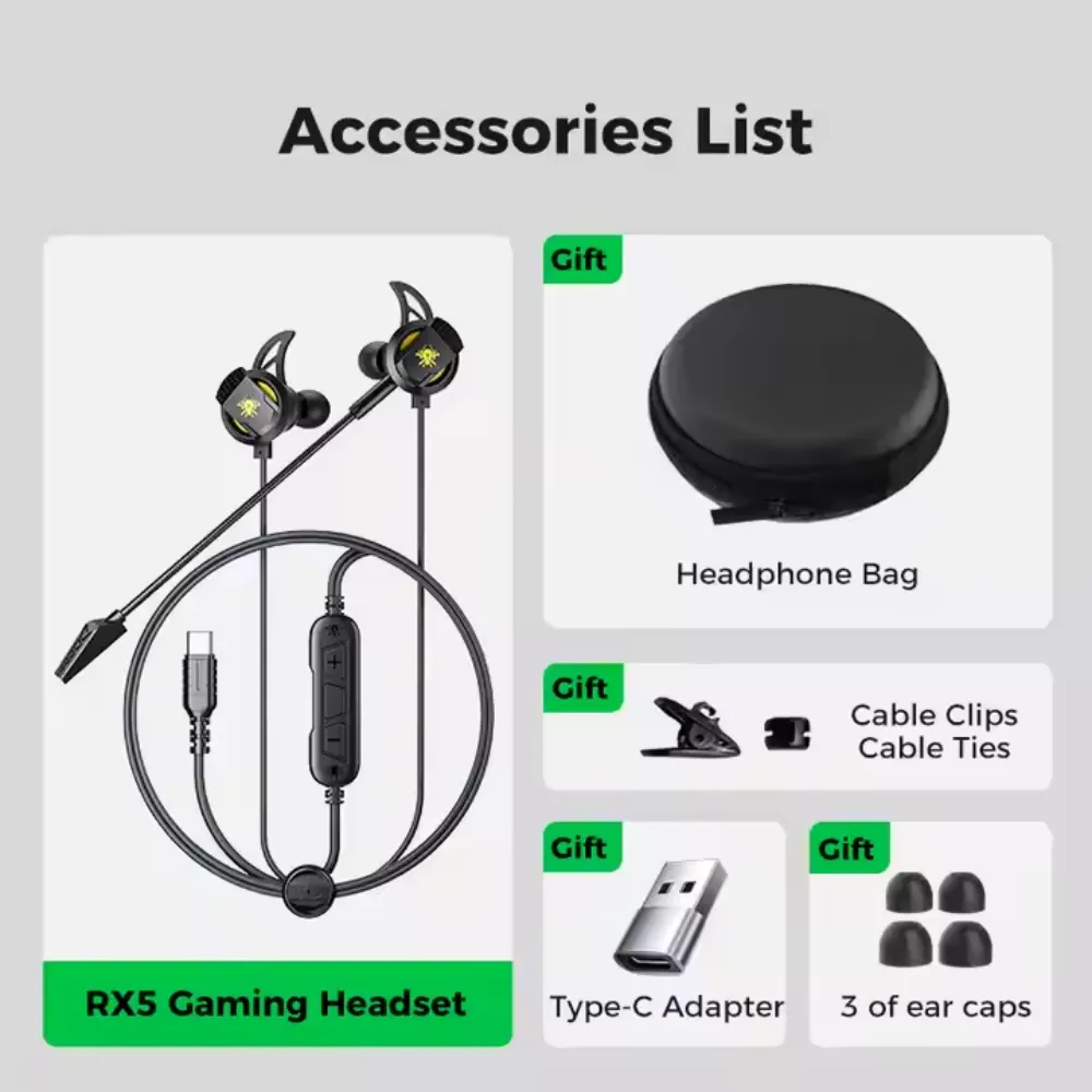 Plextone RX5 Type-c Refire Gaming Wired Earphones