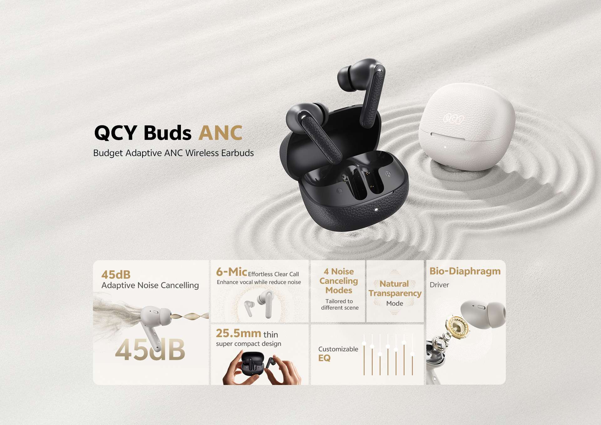 QCY Buds ANC HT15 True Wireless In-Ear Earbuds