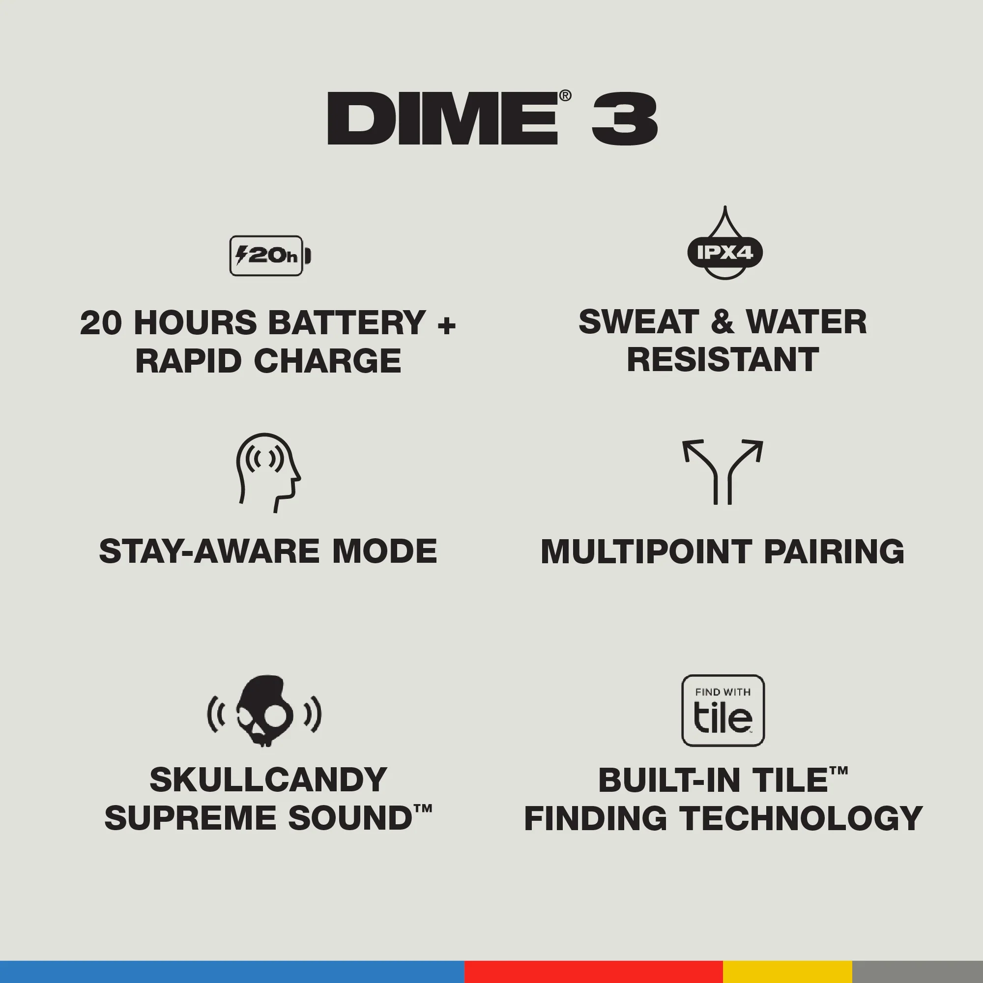SkullCandy Dime 3 True Wireless ANC Earbuds