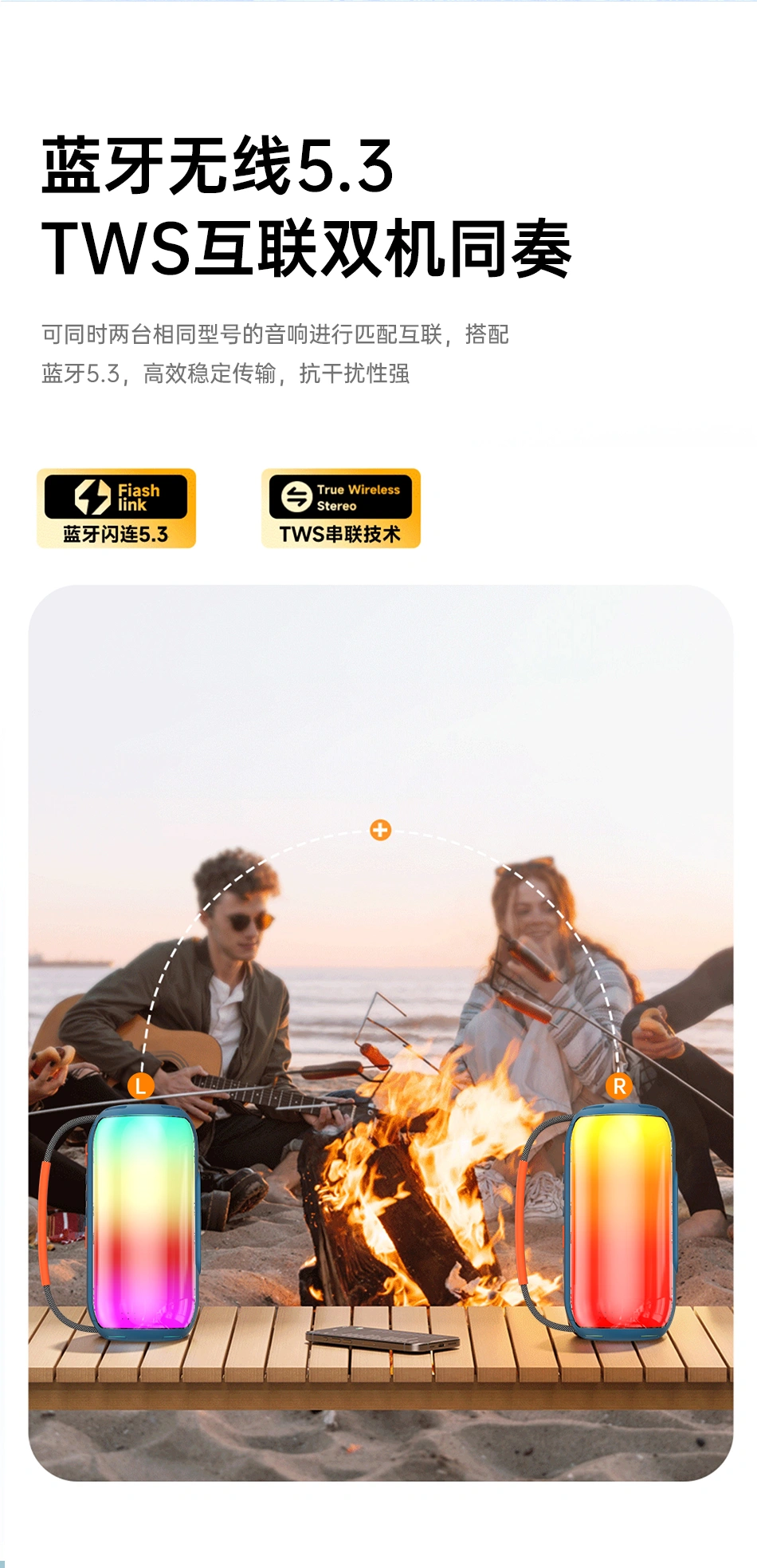 Wiwu Thunder H6 Portable Wireless Speaker With Neon Light
