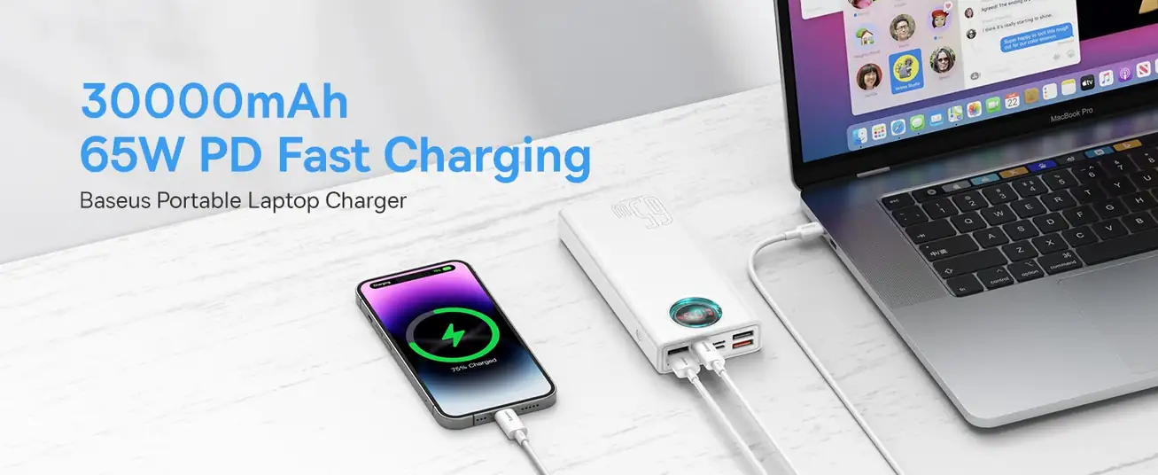 Baseus Amblight Digital Display 30000mAh 65W Fast Charging Power Bank