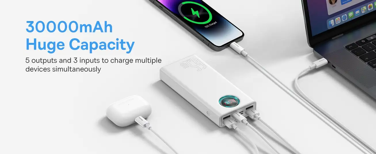 Baseus Amblight Digital Display 30000mAh 65W Fast Charging Power Bank