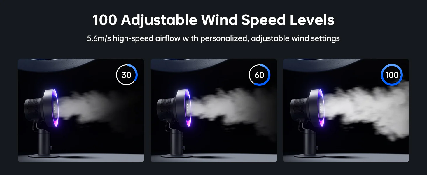 Jisulife Table Fan Pro3 Rechargeable 8000mAh Fan with Purification & Cooling