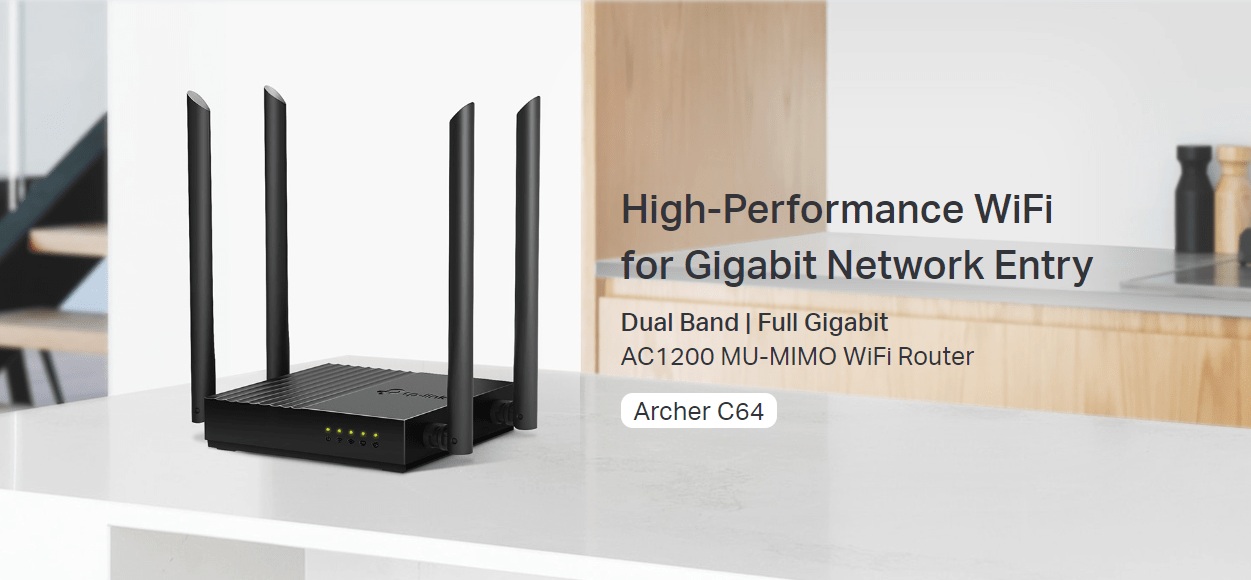TP-Link Archer C64 MU-MIMO Dual-Band AC1200 Gigabit WiFi Router