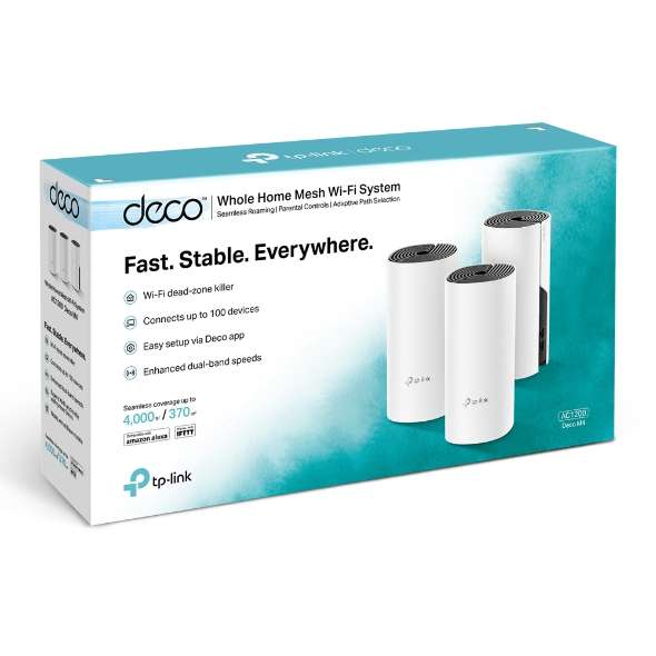 TP-Link Deco M4 Dual-Band Mesh Router AC1200 (3 Pack)