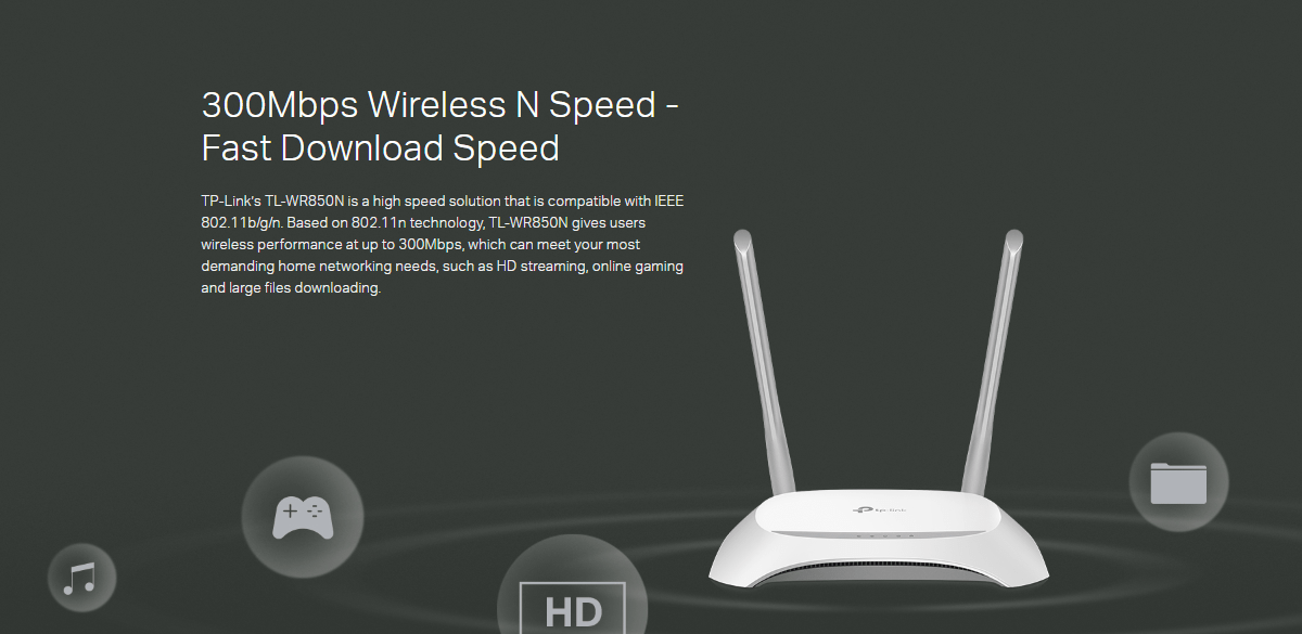 TP-Link TL-WR850N Wireless 300Mbps Wi-Fi Router