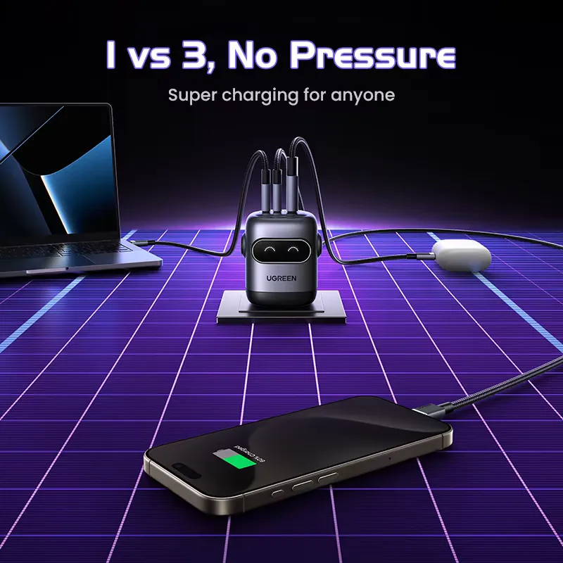 UGREEN UNO X662 QPai Robot 65W GaN Charging Adapter