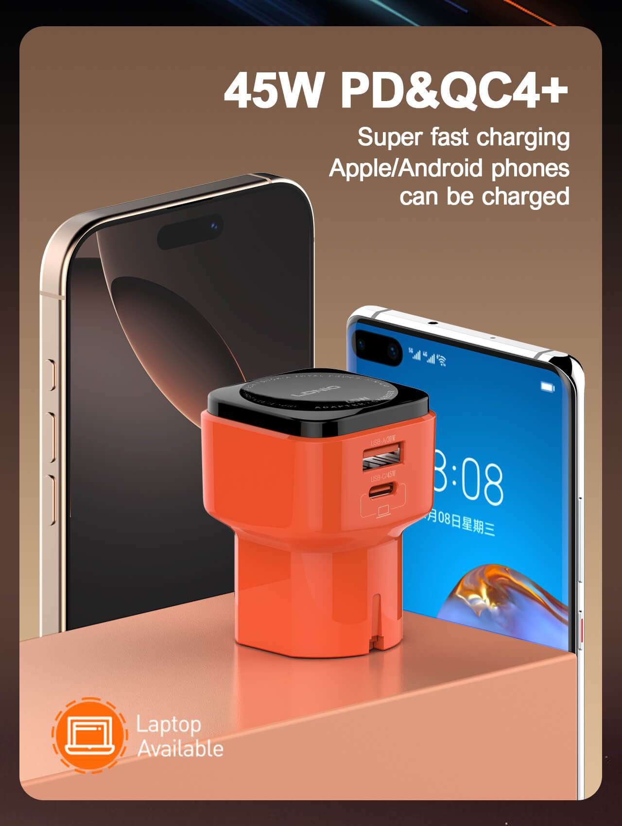 LDNIO Q2420 Universal 45watt Travel Adapter