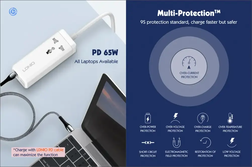 LDNIO-SC1418-65W-PD-Desktop-Power-Strip-with-Power-Socket price in bangladesh