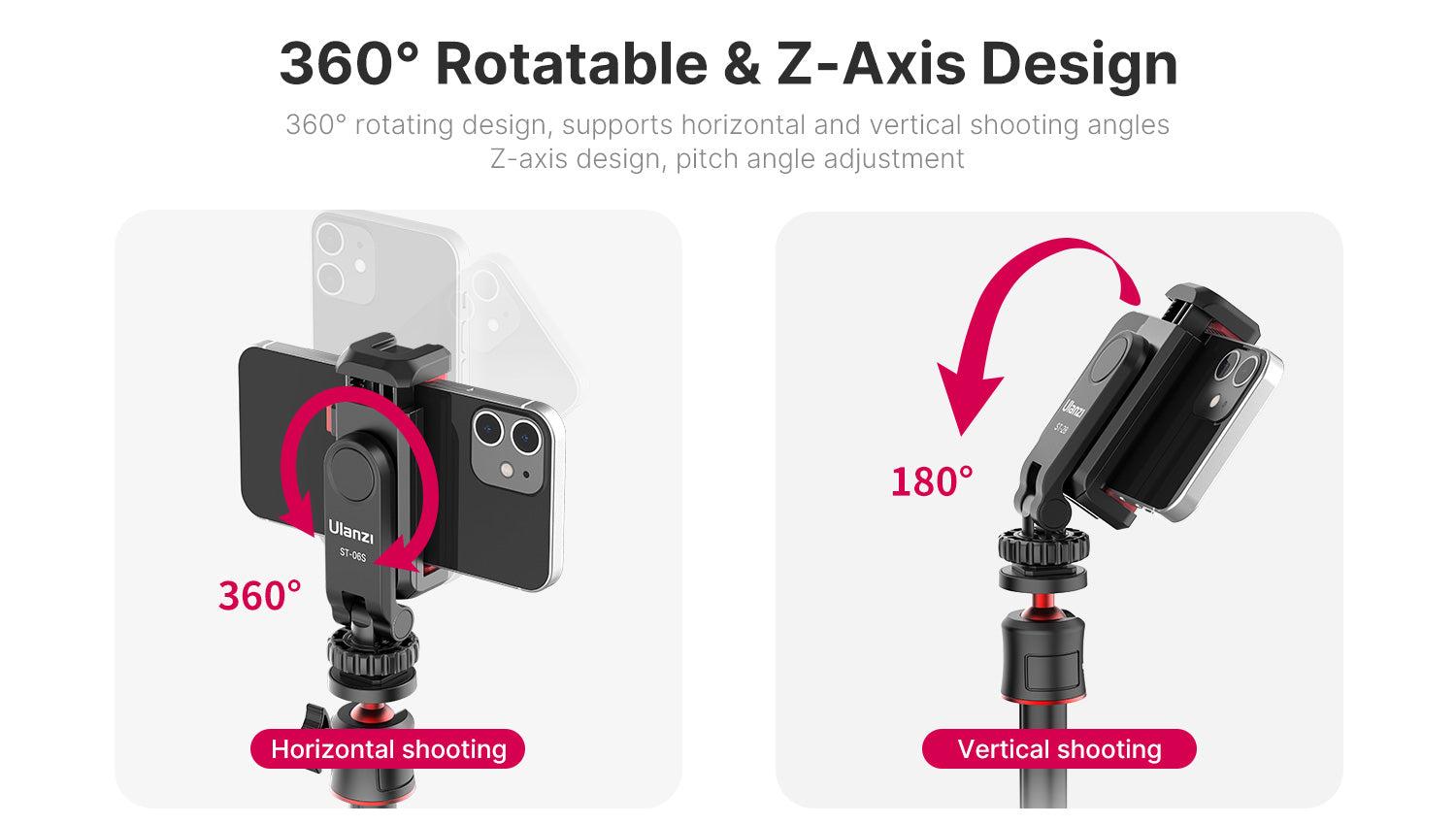 Ulanzi-ST-06S-Phone-Tripod-Mount-with-Dual-Cold-Shoe