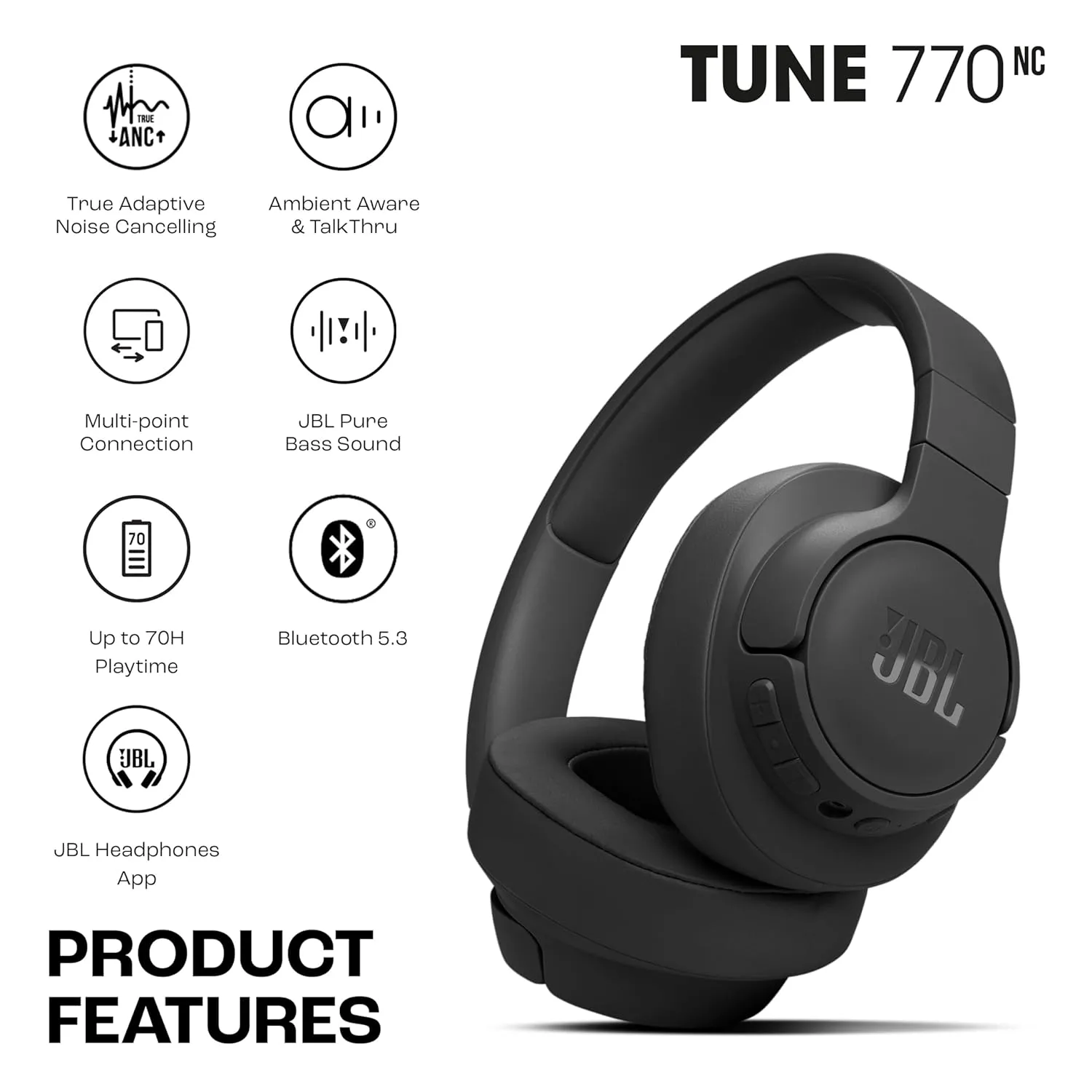 JBL Tune 770NC Wireless Over-Ear ANC Headphones price