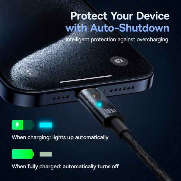 baseus 100w auto power off cable
