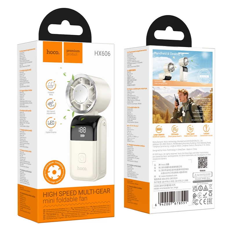 Hoco HX606 3-in-1 Portable Mini Fan