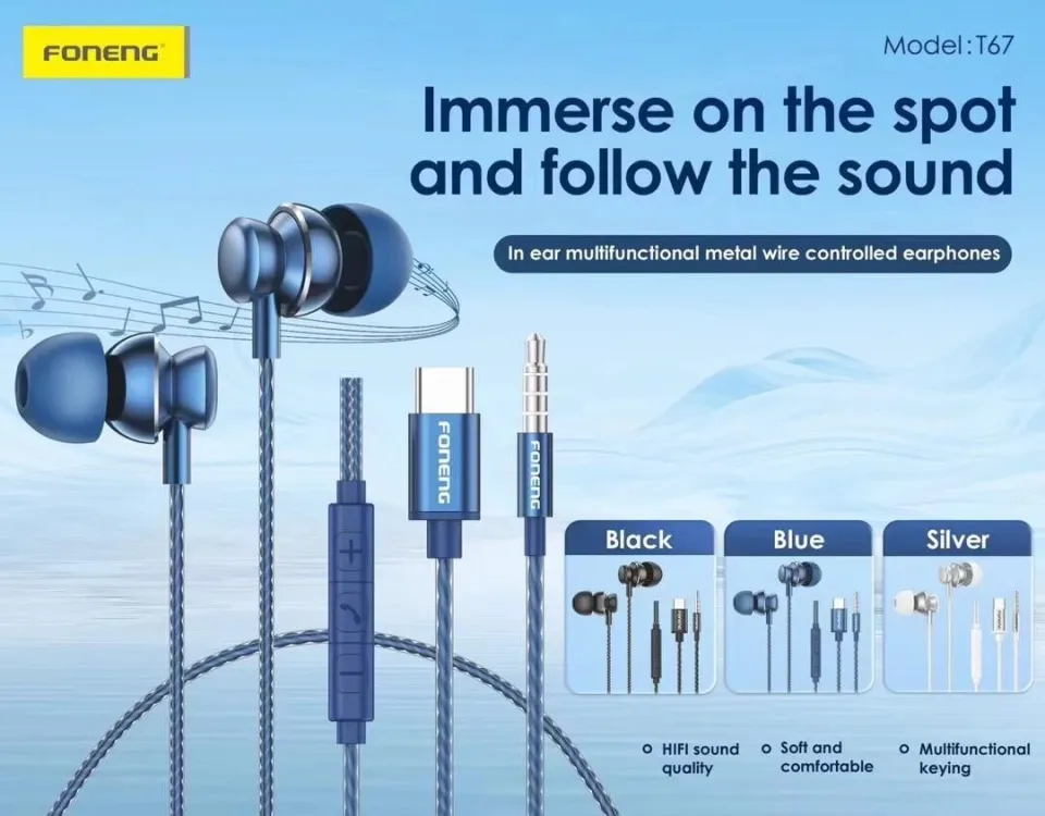 metal body type-c earphones price bd