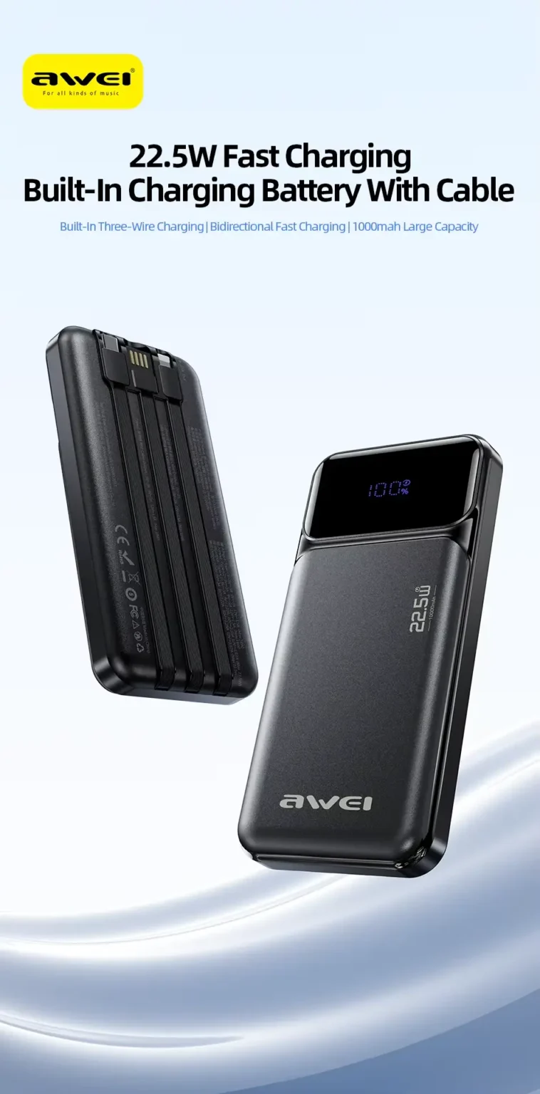 awei pa-91 10000mah fast charging power bank price in bangladesh