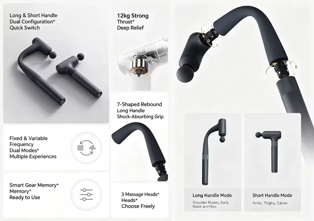 xiaomi mijia massage gun 3 with long handle- mjjq09ym price in bangladesh