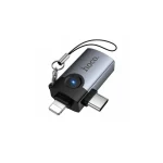 hoco ua46d 2-in-1 lightning & type-c otg converter