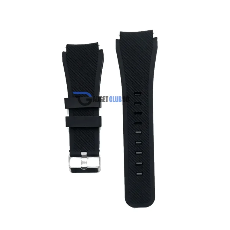 Curved end silicone watch strap
