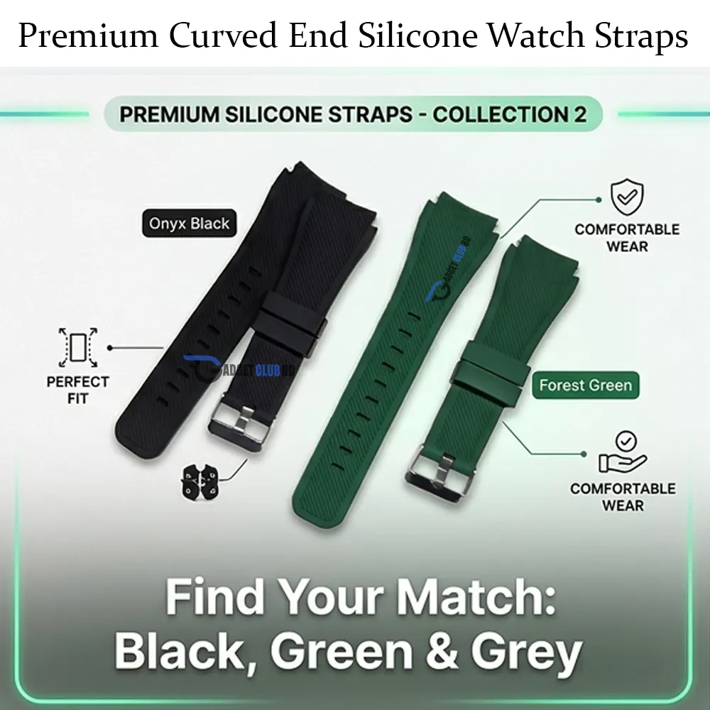Premium Curved End Silicone Watch Straps