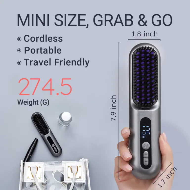rechargeable hair straightener brush bd