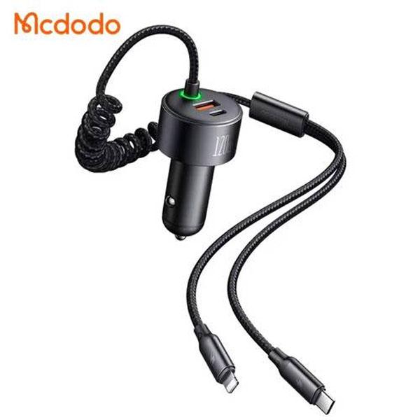 Mcdodo-CC-0370-120W-Retractable-Car-Charger-with-USB-C-Lightning-Cables-1 pd fast car charger price bd